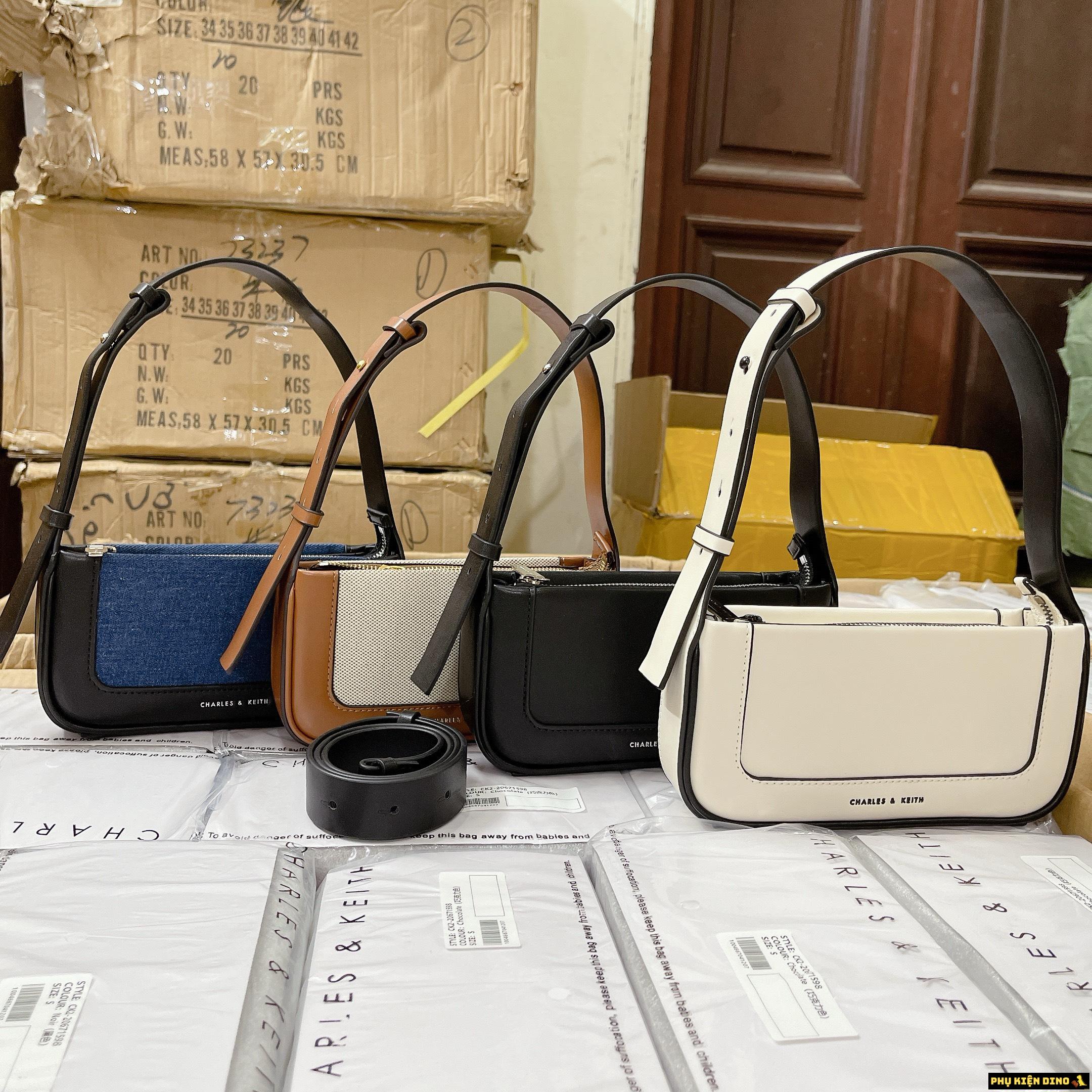 Túi Charles & Keith CNK Daylla Shoulder Bag 4 Màu Nâu Đen Denim Trắng 10 Túi Charles & Keith CNK Daylla