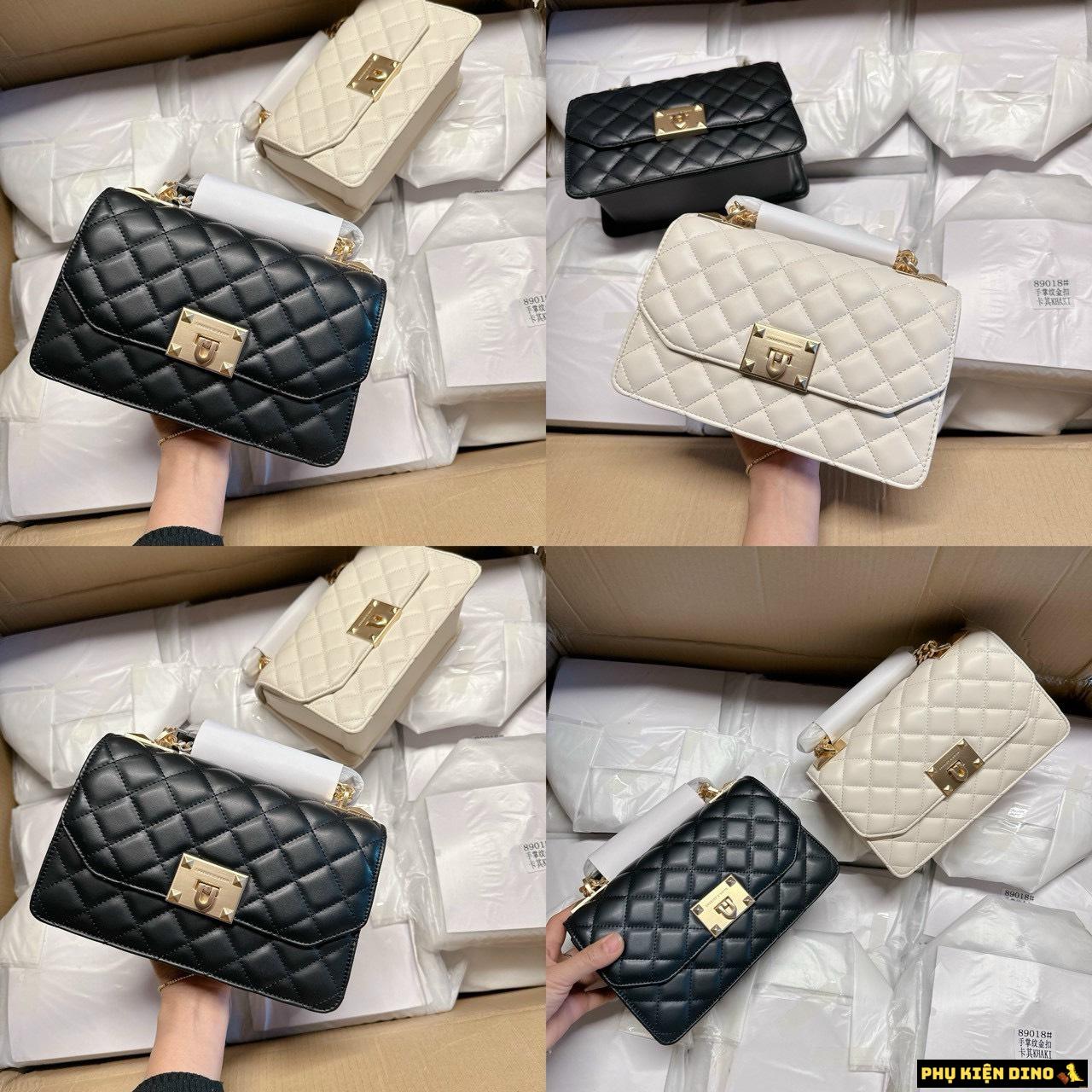 Túi Charles & Keith CNK Trần Trám Kẻ Vuông Size 24 Kem Đen 2 Túi Charles & Keith CNK Ô Vuông Size 24 màu Đen và Kem