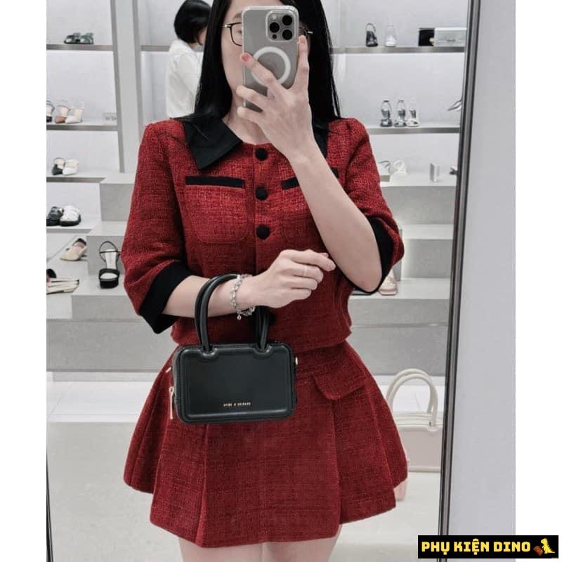 Túi Charles & Keith CNK Tote Phom Chữ Nhật Perline Elongated 4 Túi Charles & Keith CNK Tote Phom Chữ Nhật Perline Elongated Màu Đen