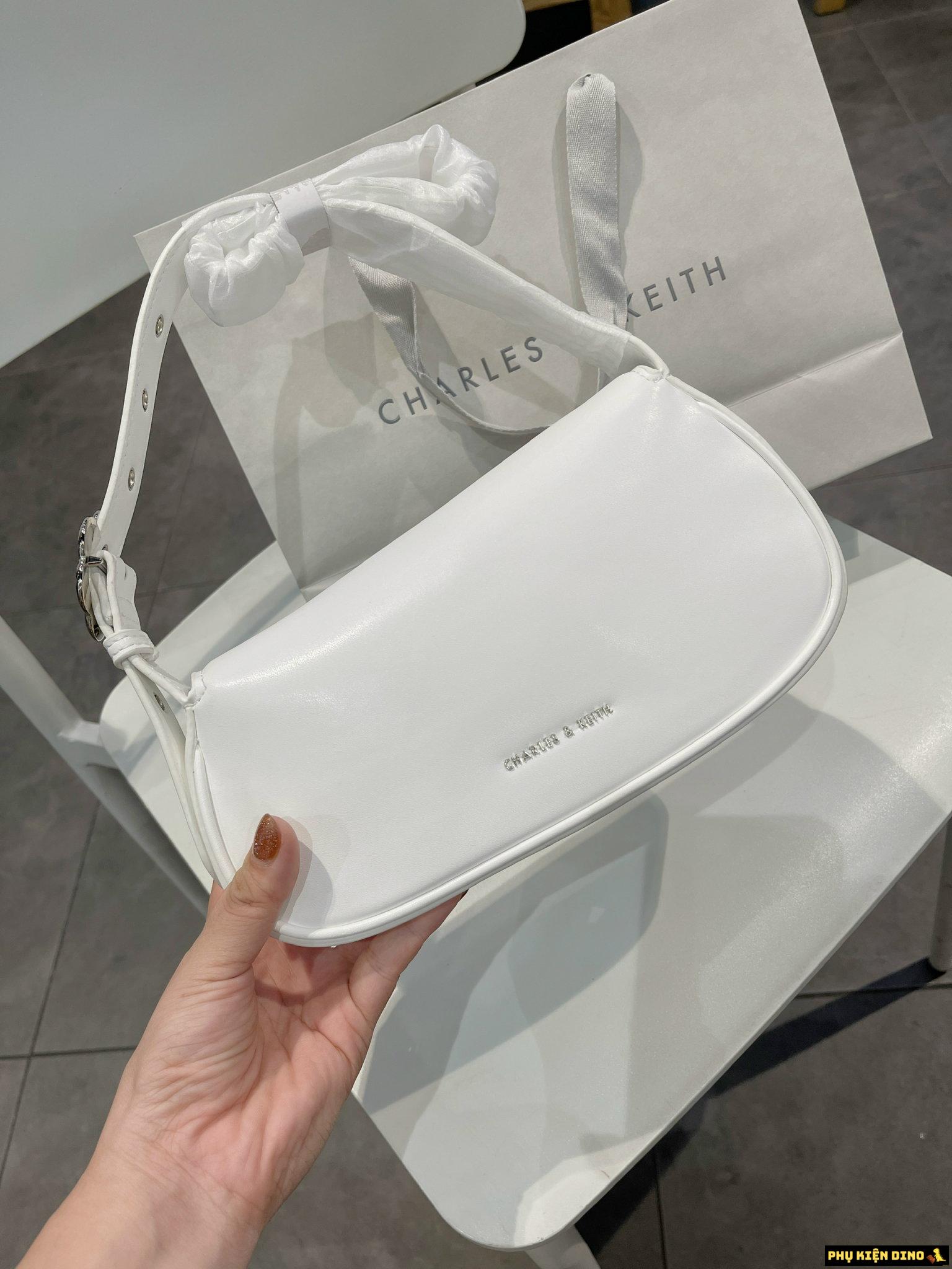 Túi Charles & Keith CNK Petra Asymmetrical Front Flap Bag 5 Túi CNK Petra Asymmetrical White