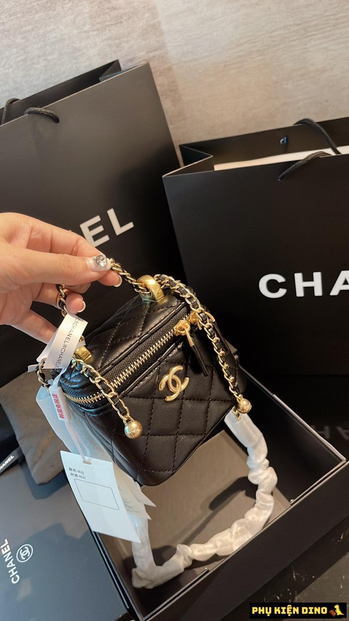 Túi Đeo Chéo Túi Cốp Chanel Vanity With Chain Màu Đen Size 17 Và Size 13 14 Túi Cốp Chanel Vanity With Chain Black Size 13