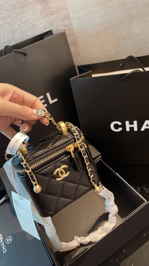 Túi Cốp Chanel Vanity With Chain Màu Đen Size 13