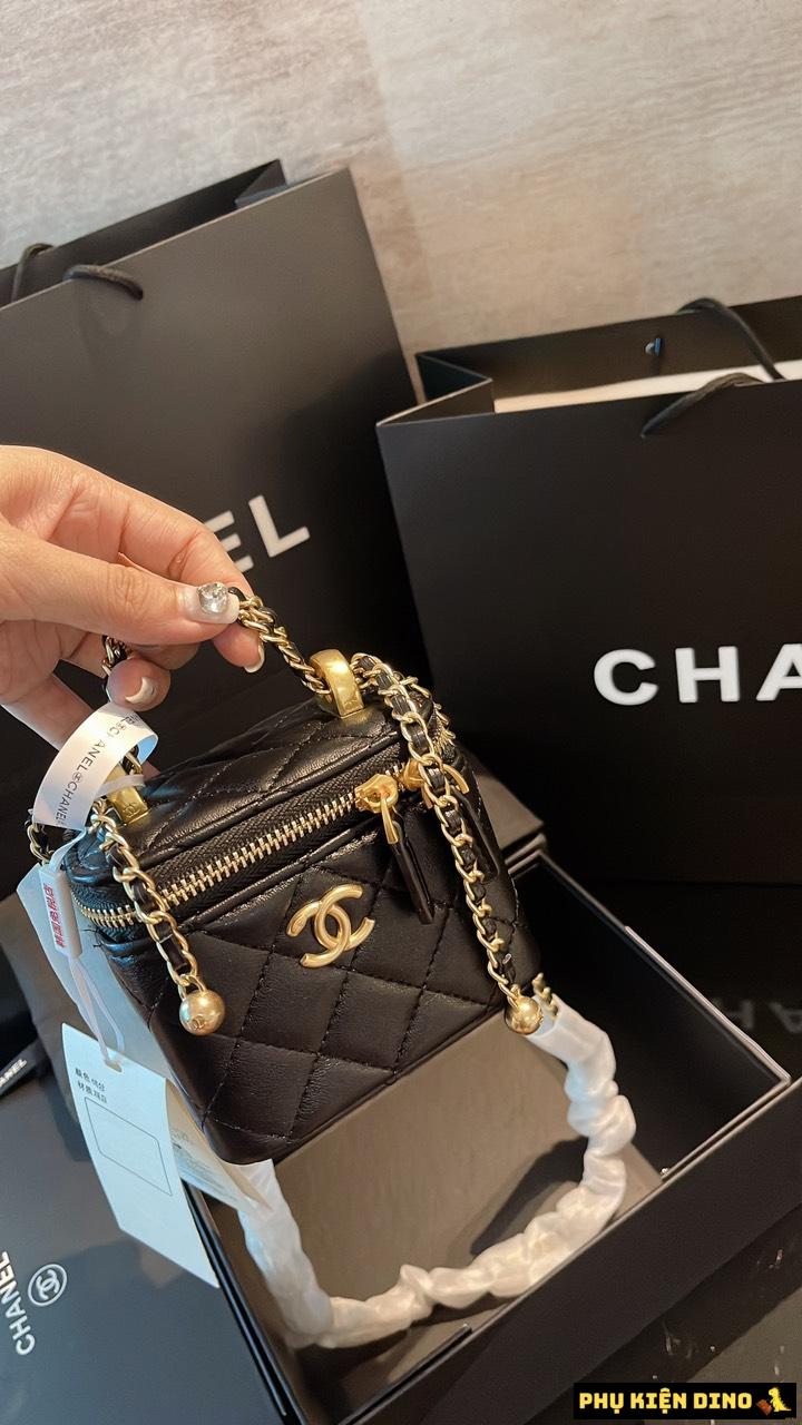 Túi Đeo Chéo Túi Cốp Chanel Vanity With Chain Màu Đen Size 17 Và Size 13 13 Túi Cốp Chanel Vanity With Chain Màu Đen Size 13