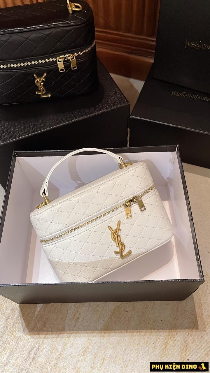 Túi Cốp Saint Laurent Paris Gaby Shoulder Bag Màu Đen Trắng 5 Túi Cốp YSL Saint Laurent Màu Trắng'