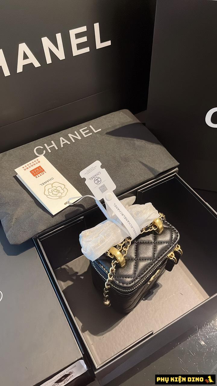Túi Đeo Chéo Túi Cốp Chanel Vanity With Chain Màu Đen Size 17 Và Size 13 9 Túi Đeo Chéo Chanel Vanity With Chain Black Mini Size