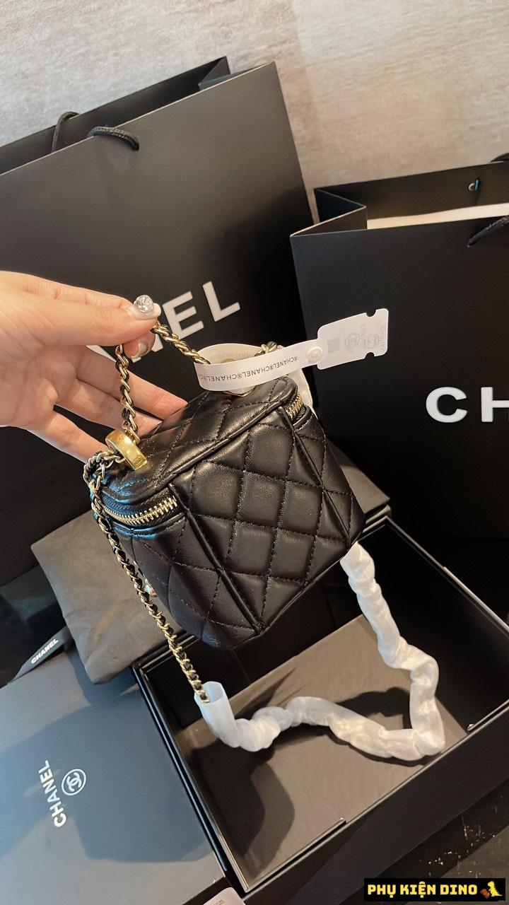 Túi Đeo Chéo Túi Cốp Chanel Vanity With Chain Màu Đen Size 17 Và Size 13 8 Túi Đeo Chéo Chanel Vanity With Chain Black Size 13