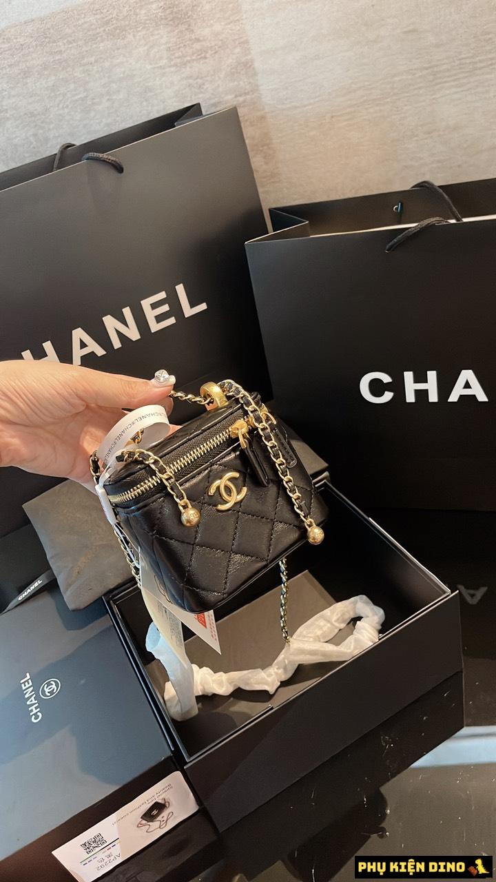 Túi Đeo Chéo Túi Cốp Chanel Vanity With Chain Màu Đen Size 17 Và Size 13 6 Túi Đeo Chéo Túi Cốp Chanel MIni Vanity With Chain Màu Đen Size 13