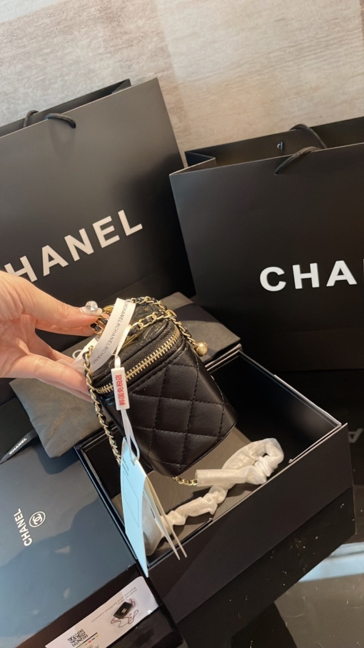 Túi Đeo Chéo Túi Cốp Chanel Vanity With Chain Màu Đen Size Nhỏ