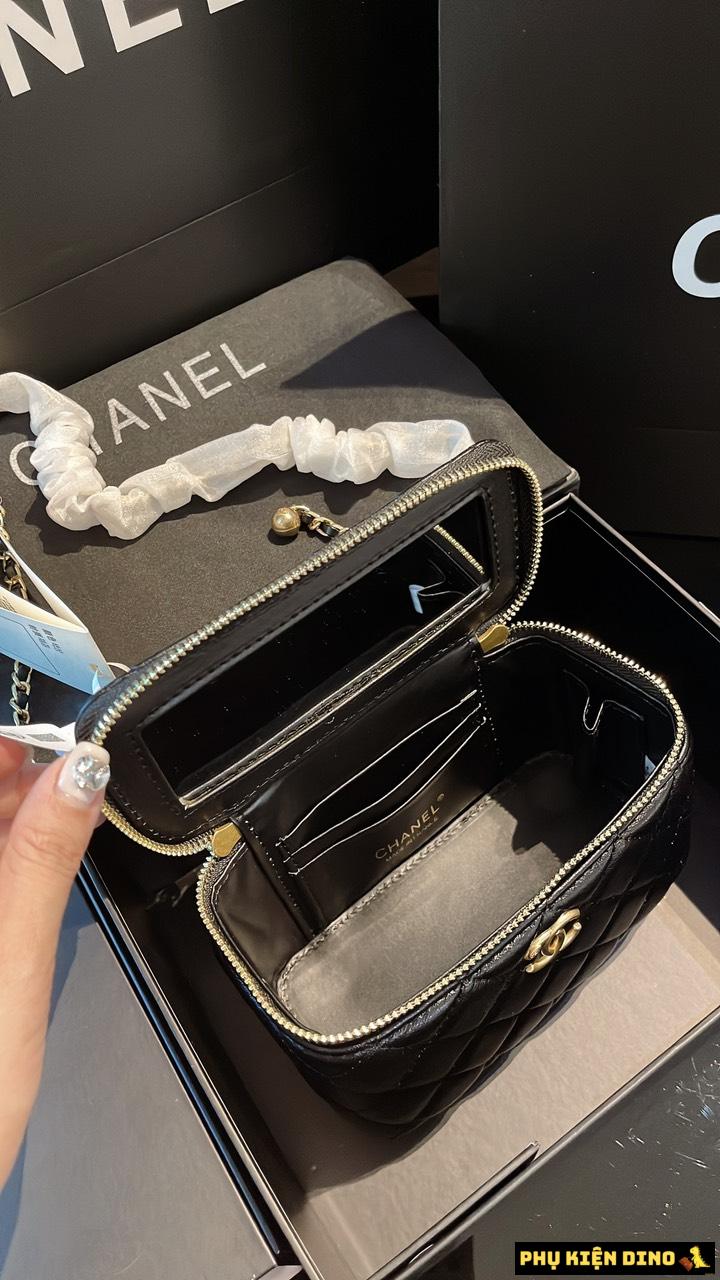 Túi Đeo Chéo Túi Cốp Chanel Vanity With Chain Màu Đen Size 17 Và Size 13 2 Túi Đeo Chéo Túi Cốp Chanel Vanity With Chain Size 17