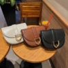 Túi Charles & Keith CNK Gabine Saddle Bag 3 Màu Trắng Đen Nâu 13 Túi Đeo Vai Nắp Gập CNK Saddle 3 Màu Đen Kem Nâu