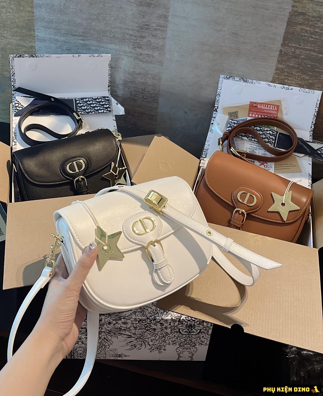 Túi Dior Bobby Medium Size 20 3 màu Đen Nâu Trắng TXN20004 1 Túi Dior Bobby Tag Sao Màu Trắng Đen Nâu