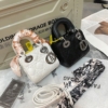 Túi Dior Mini Lady Kèm Khăn 4 Màu Trắng Đen Bạc Hồng Đất 14 Túi Dior Mini Kèm Khăn Trắng Đen