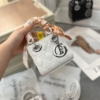 Túi Dior Mini Lady Kèm Khăn 4 Màu Trắng Đen Bạc Hồng Đất 10 Túi Dior Mini Lady Kèm Khăn màu Trắng