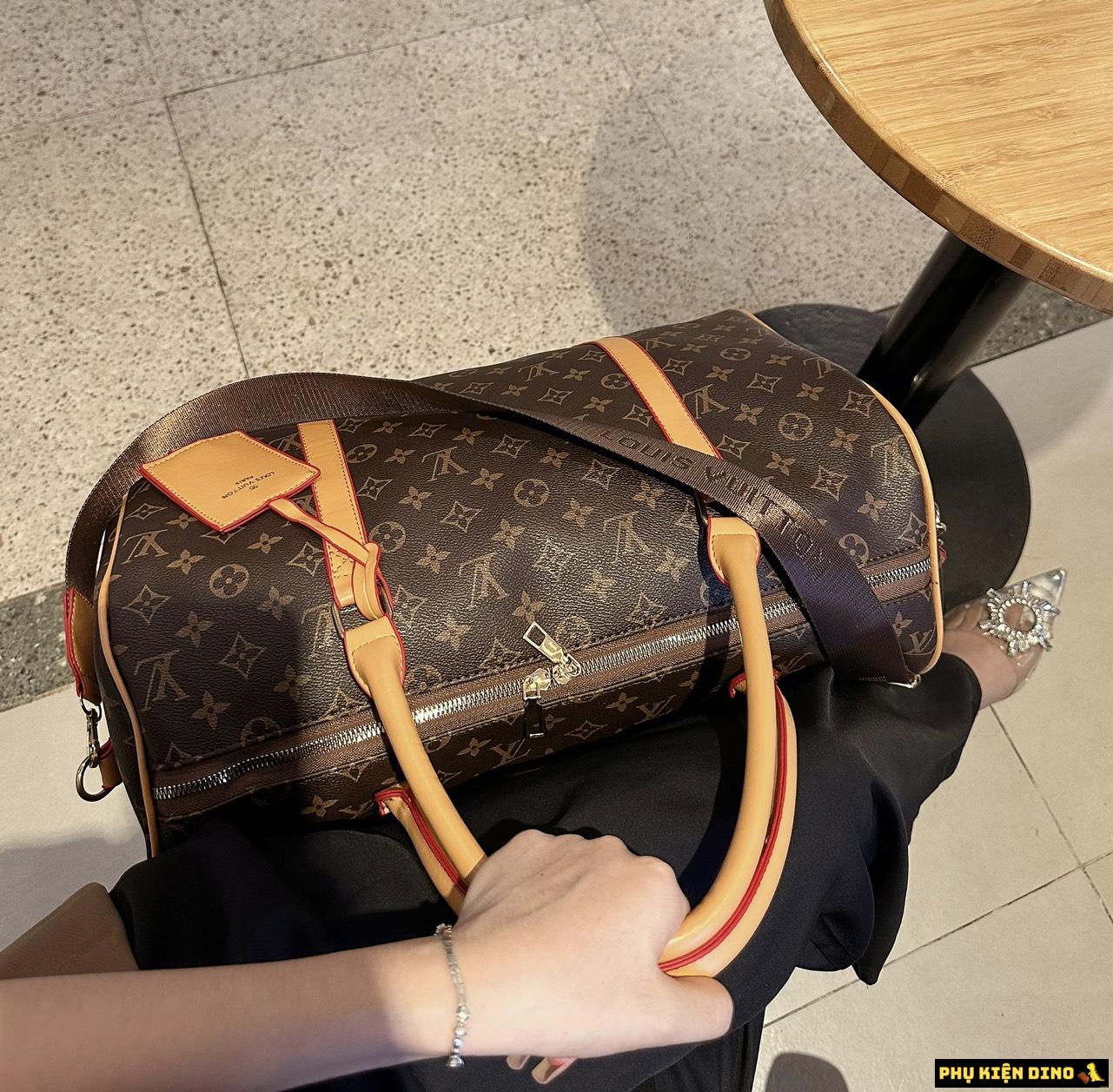 Túi Trống Du Lịch Louis Vuitton LV Monogram Nâu Size 50 9 Túi Du lịch LV Màu Nâu