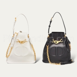 Phụ Kiện Dino - Phụ kiện thời trang thời thượng 76 Túi Giỏ Xách Christian Dior Calfskin Medium Cest Size 25 Màu Đen Trắng Like Auth