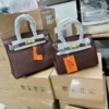 Túi Hermes Birkin Ebone Togo Đỏ Rượu Size 21 và Size 25 9 Túi Hermes Birkin Red Đỏ Mận