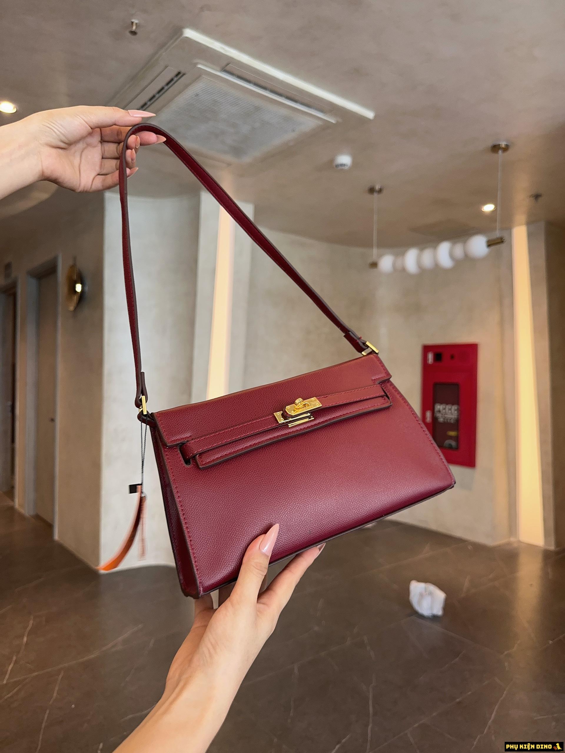 Túi Hermes Kelly Size 22 Trắng Đen Đỏ Đô 10 Túi Hermes Kelly Size 22 Đỏ Rượu