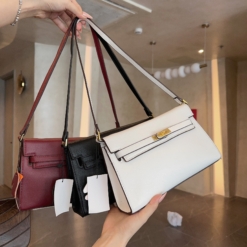 Túi Hermes Kelly Size 22 Trắng Đen Đỏ Đô