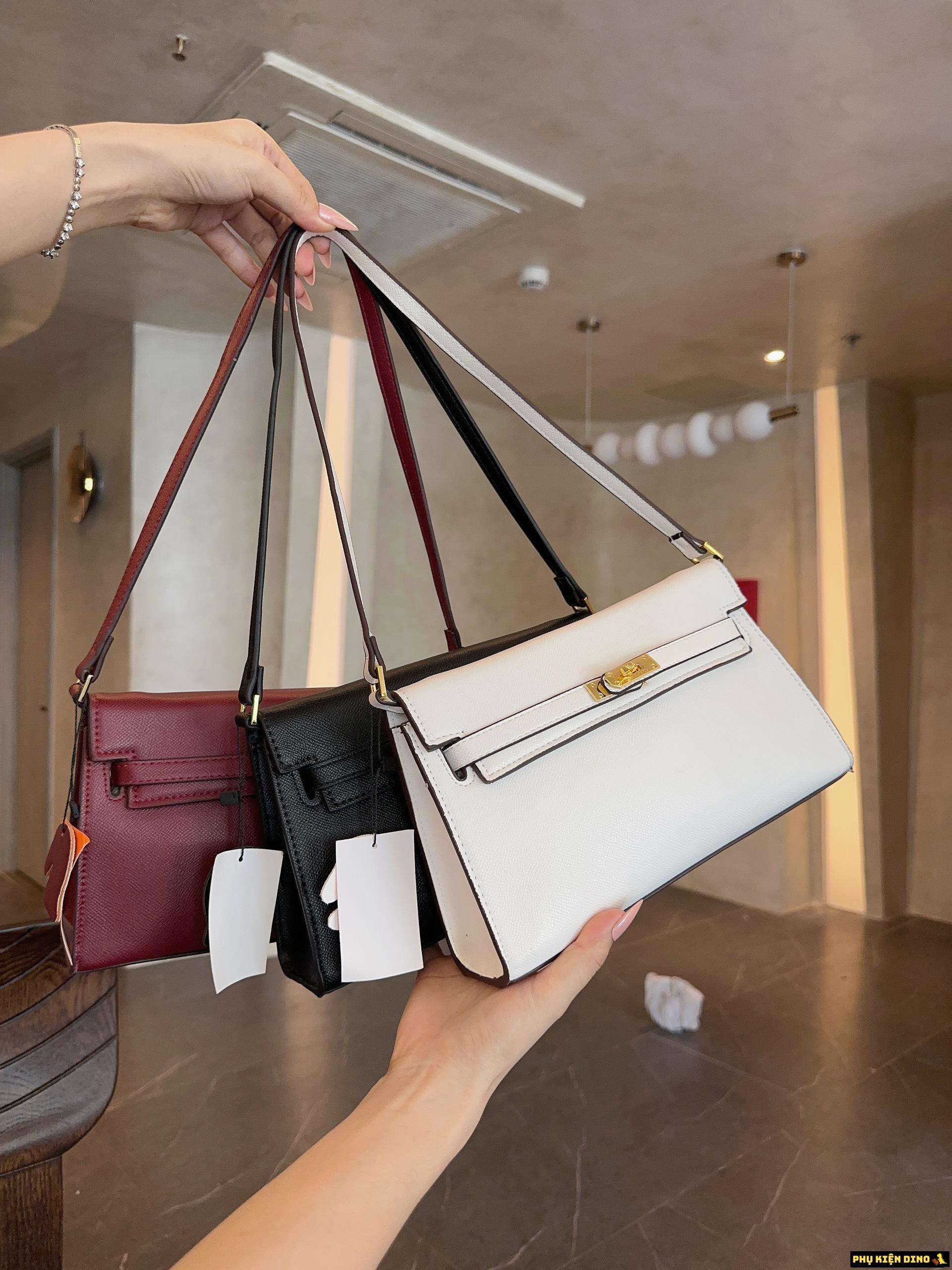 Túi Hermes Kelly Size 22 Trắng Đen Đỏ Đô 1 Túi Hermes Kelly Size 22 Trắng Đen Đỏ Đô