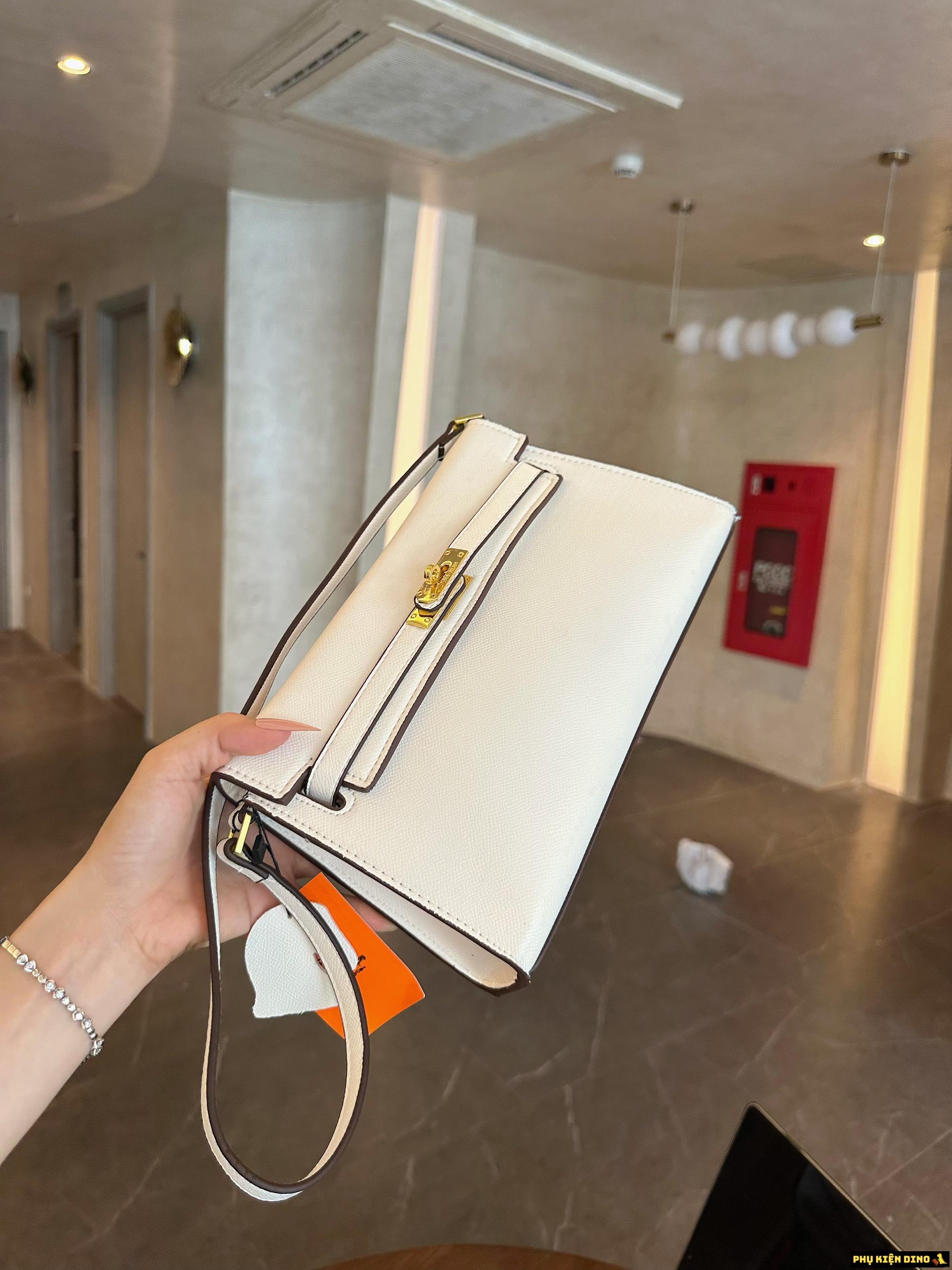 Túi Hermes Kelly Size 22 Trắng Đen Đỏ Đô 2 Túi Hermes Kelly Size 22 White