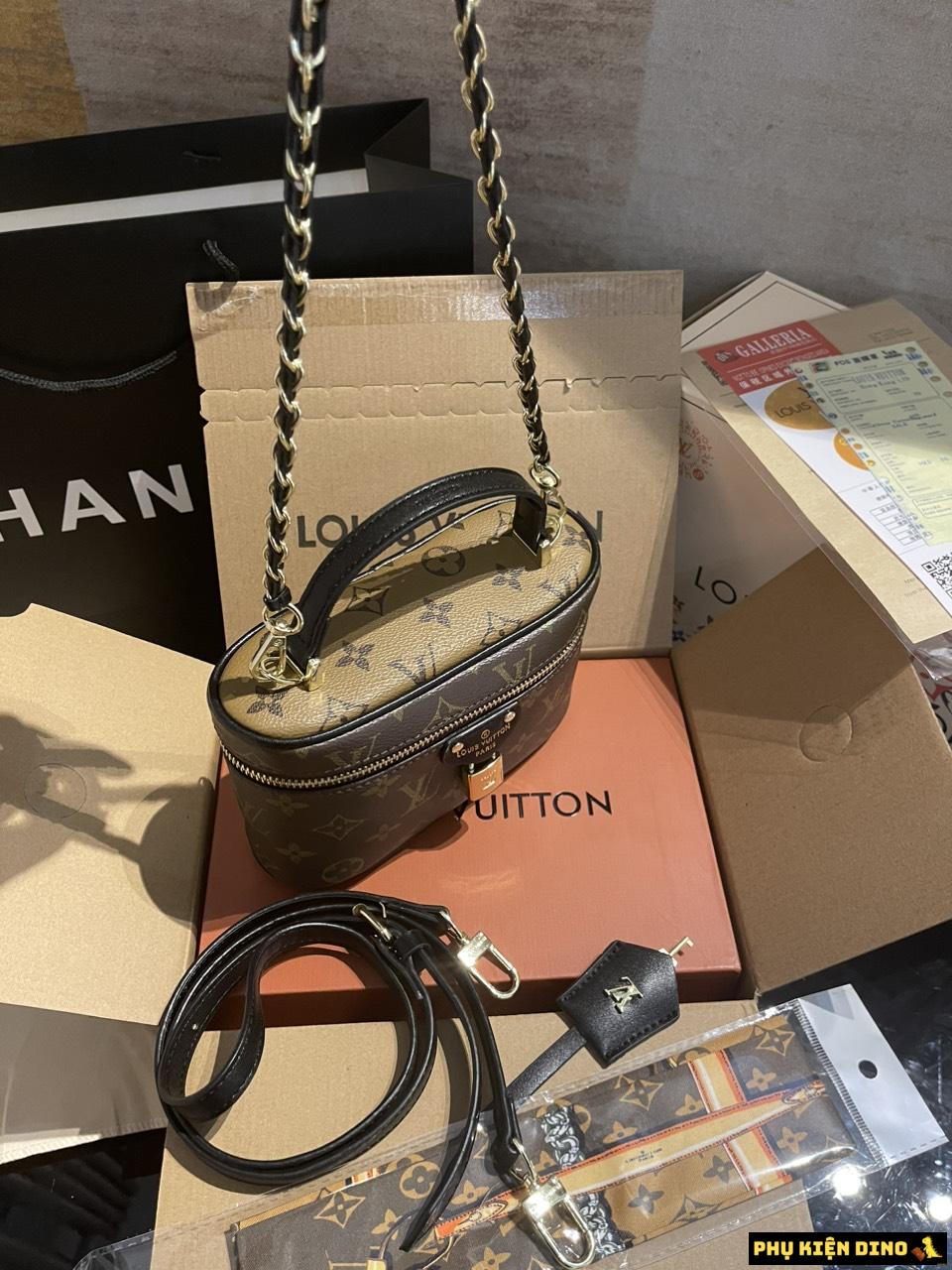 Túi Cốp Louis Vuitton LV Clutch Dáng Hộp Màu Nâu 4 Túi Hộp Louis Vuitton màu Nâu