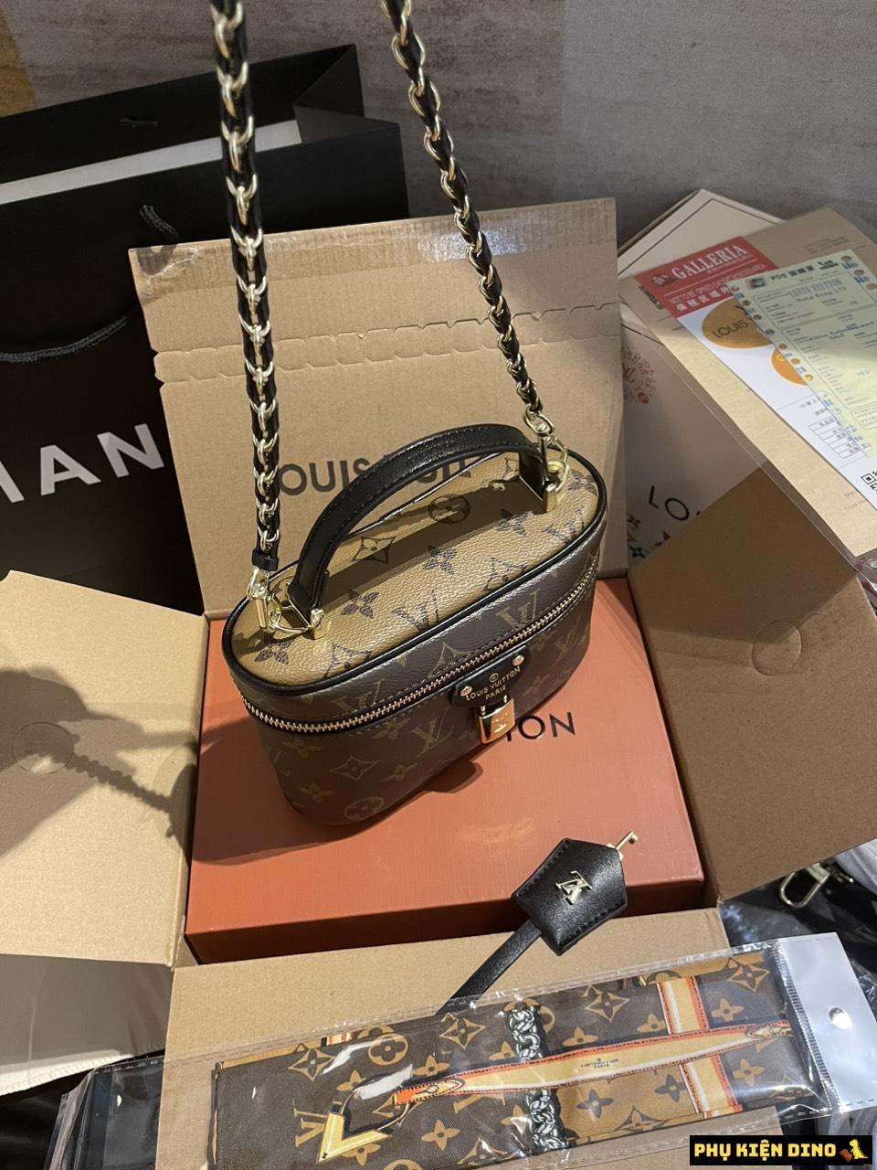 Túi Cốp Louis Vuitton LV Clutch Dáng Hộp Màu Nâu 3 Túi Hộp Xách Tay Louis Vuitton LV Màu Nâu