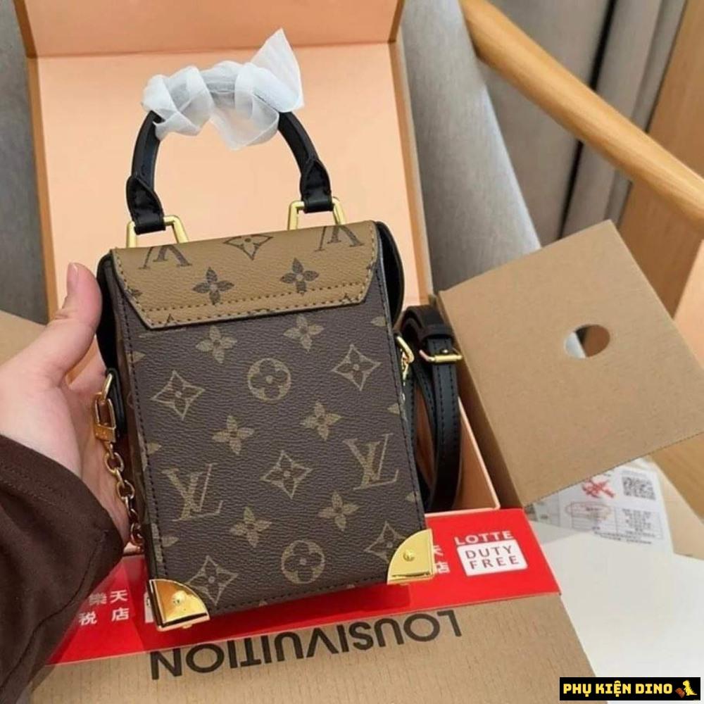 Túi Louis Vuitton Camera Box Bag Reverse Monogram Canvas M82509 2 Túi Louis Vuitton LV Camera Nâu Đen