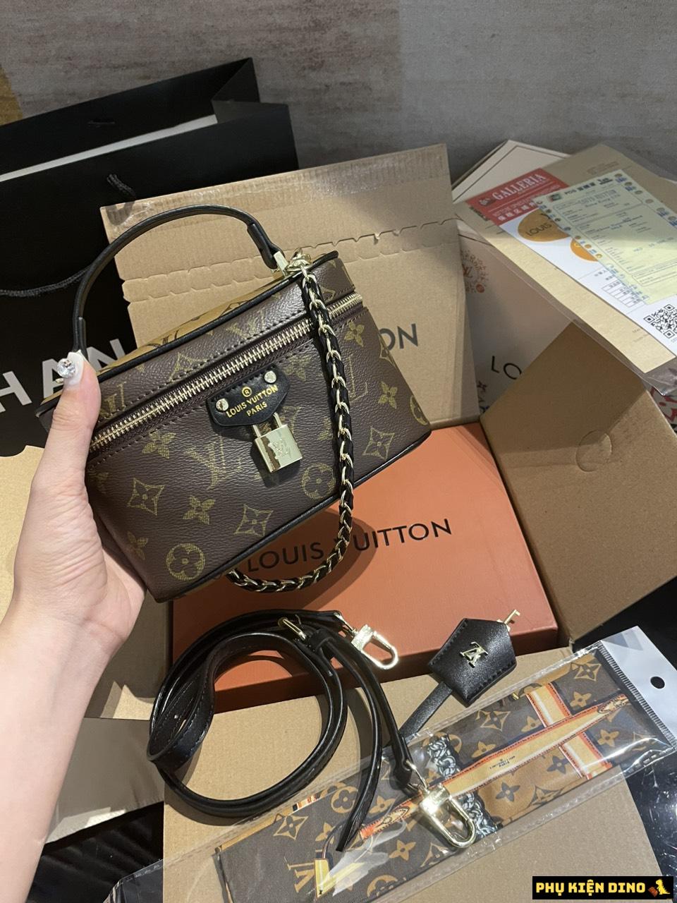 Túi Cốp Louis Vuitton LV Clutch Dáng Hộp Màu Nâu 2 tui louis vuitton lv clutch