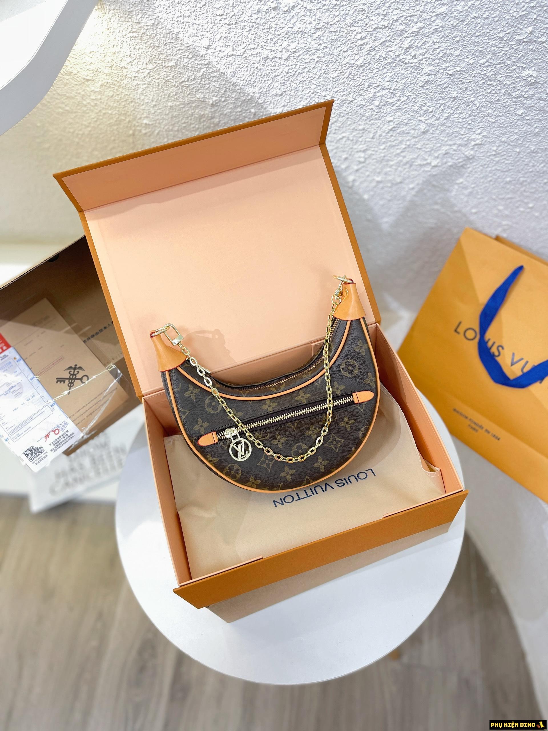 Túi Louis Vuitton LV Half Moon 2 Box 3 Màu Đen Nâu Xanh Denim 4 tui louis vuitton lv dang thuyen mau nau