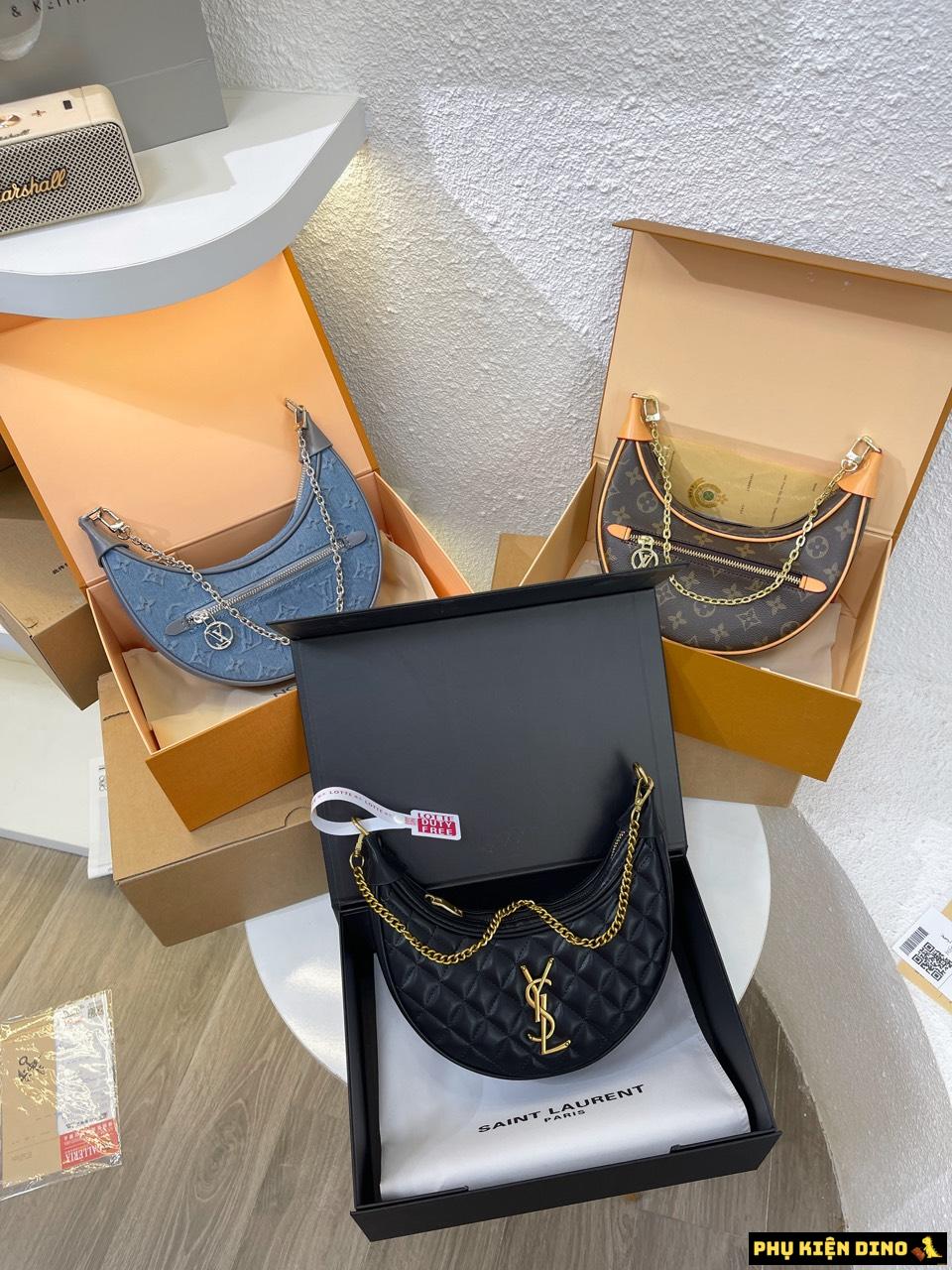 Túi Louis Vuitton LV Half Moon 2 Box 3 Màu Đen Nâu Xanh Denim 1 Túi Louis Vuitton LV Half Moon 2 Box 3 Màu Đen Nâu Xanh Denim