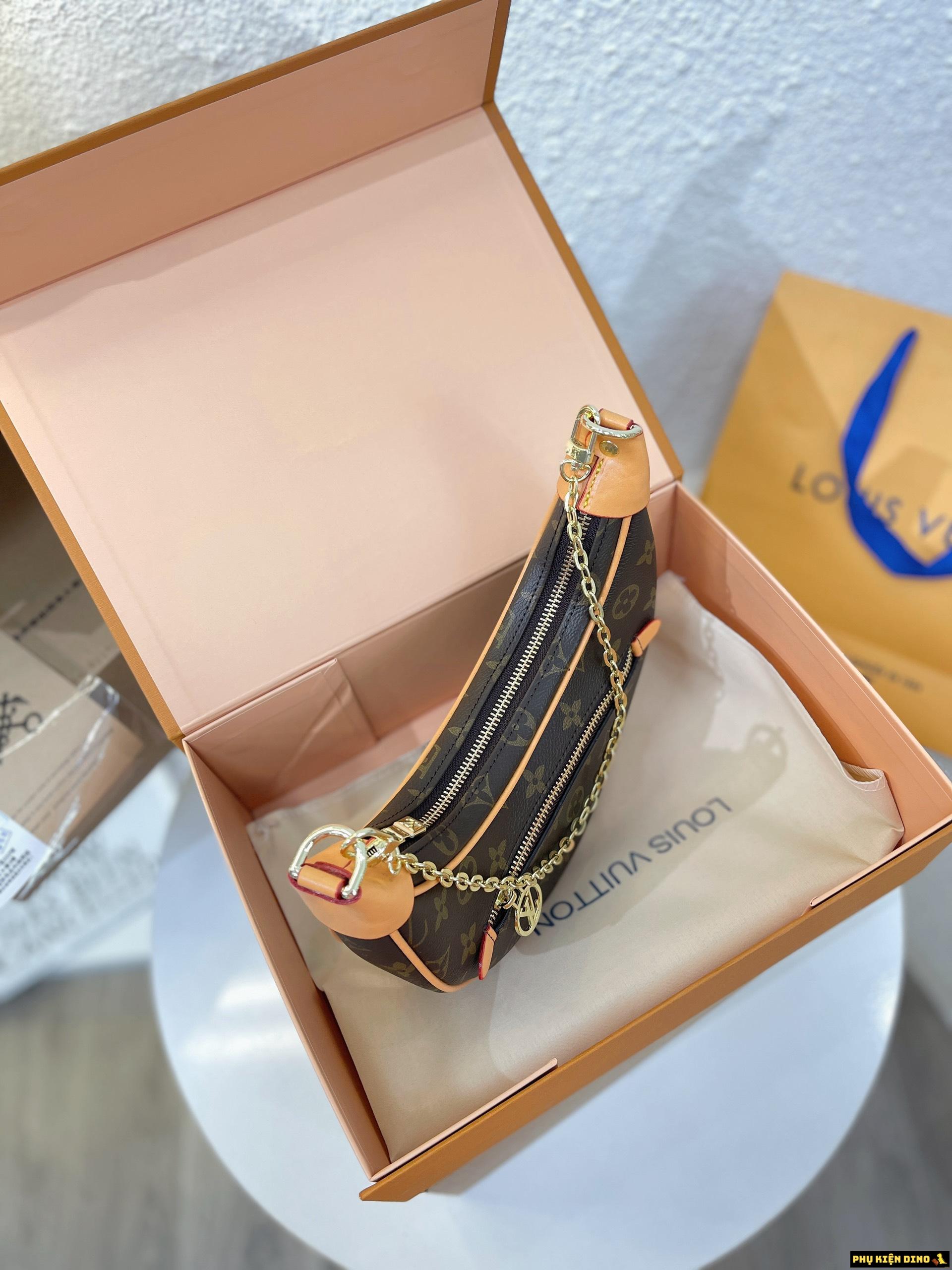 Túi Louis Vuitton LV Half Moon 2 Box 3 Màu Đen Nâu Xanh Denim 6 Túi Louis Vuitton LV Nửa Mặt Trăng Màu Nâu