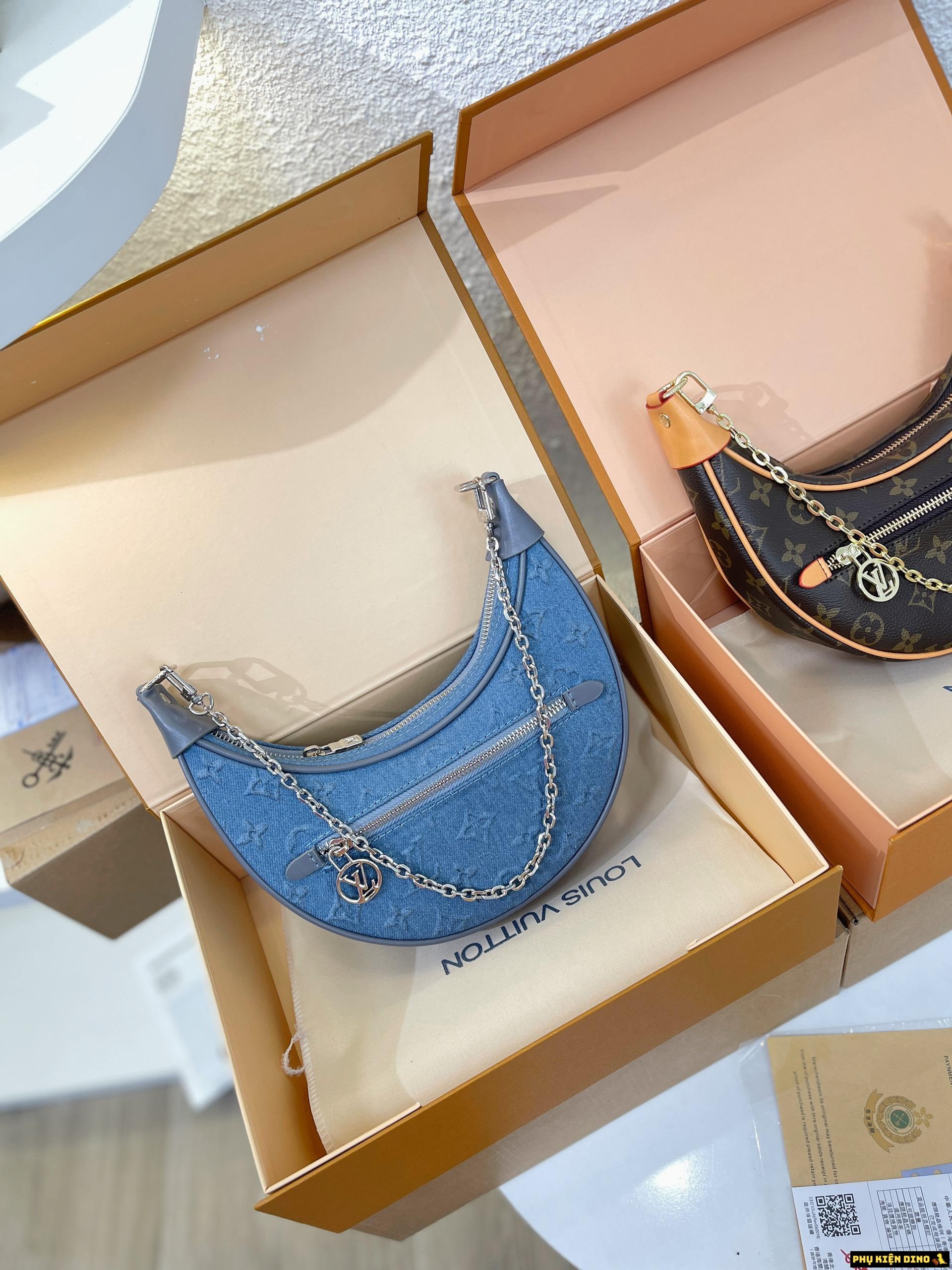 Túi Louis Vuitton LV Half Moon 2 Box 3 Màu Đen Nâu Xanh Denim 5 Túi LV Half Moon 2 Box Màu Xanh Denim