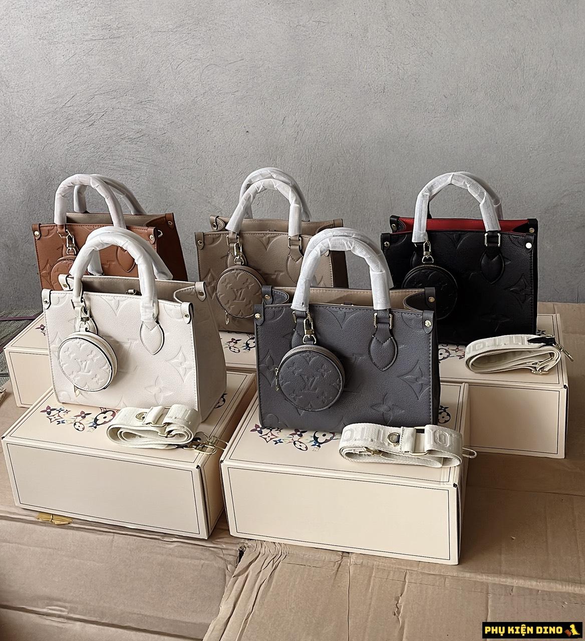 Túi LV Louis Vuitton Onthego Tote Bag 5 Màu Đen Nâu Kem Trắng Xám 7 tui lv louis vuitton onthego tote bag 5 mau den nau kem trang xam 1