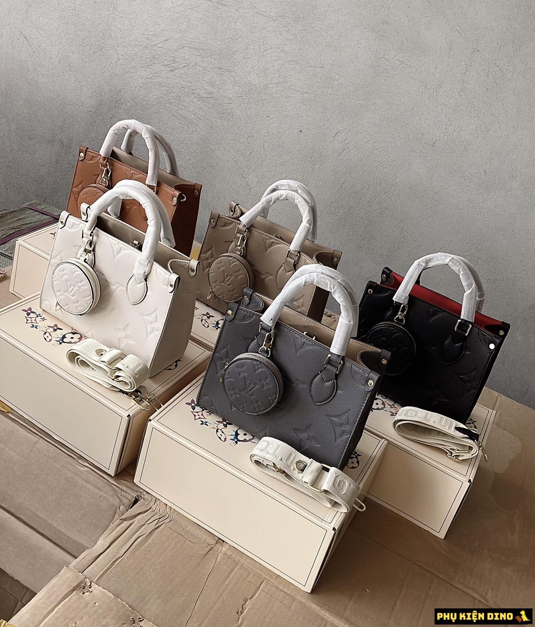 Túi LV Louis Vuitton Onthego Tote Bag 5 Màu Đen Nâu Kem Trắng Xám 2 Túi LV Louis Vuitton Onthego Tote Bag