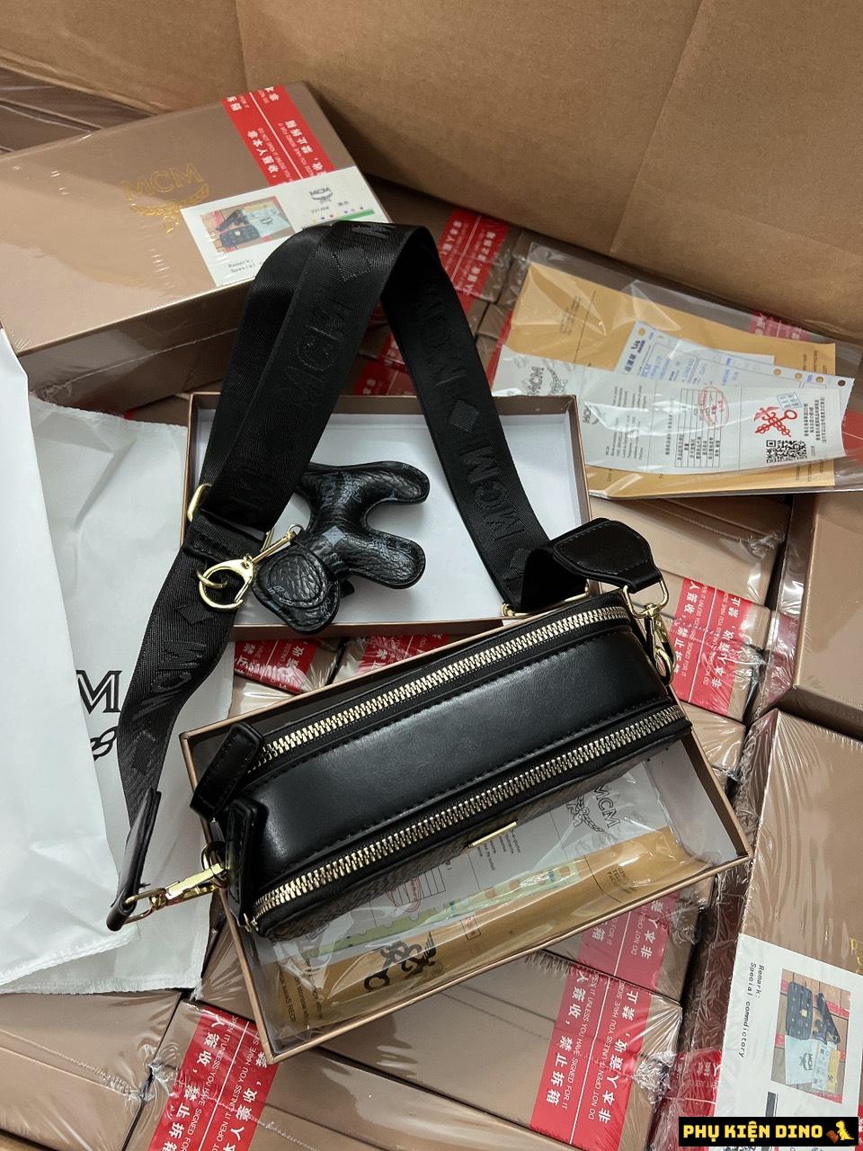 Túi Đeo Chéo MCM Dáng Hộp Vuông 4 Màu Đen Kem Nâu Hồng 8 Túi MCM Dáng Hộp Vuông