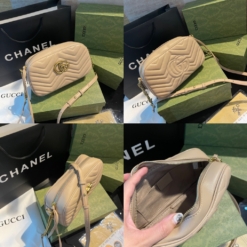 Túi Nữ Gucci GG Marmont Matelasse Shoulder 2 Màu Kem