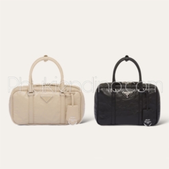 Túi Nữ Prada Small Antique Bag Black Cream White 1BB098