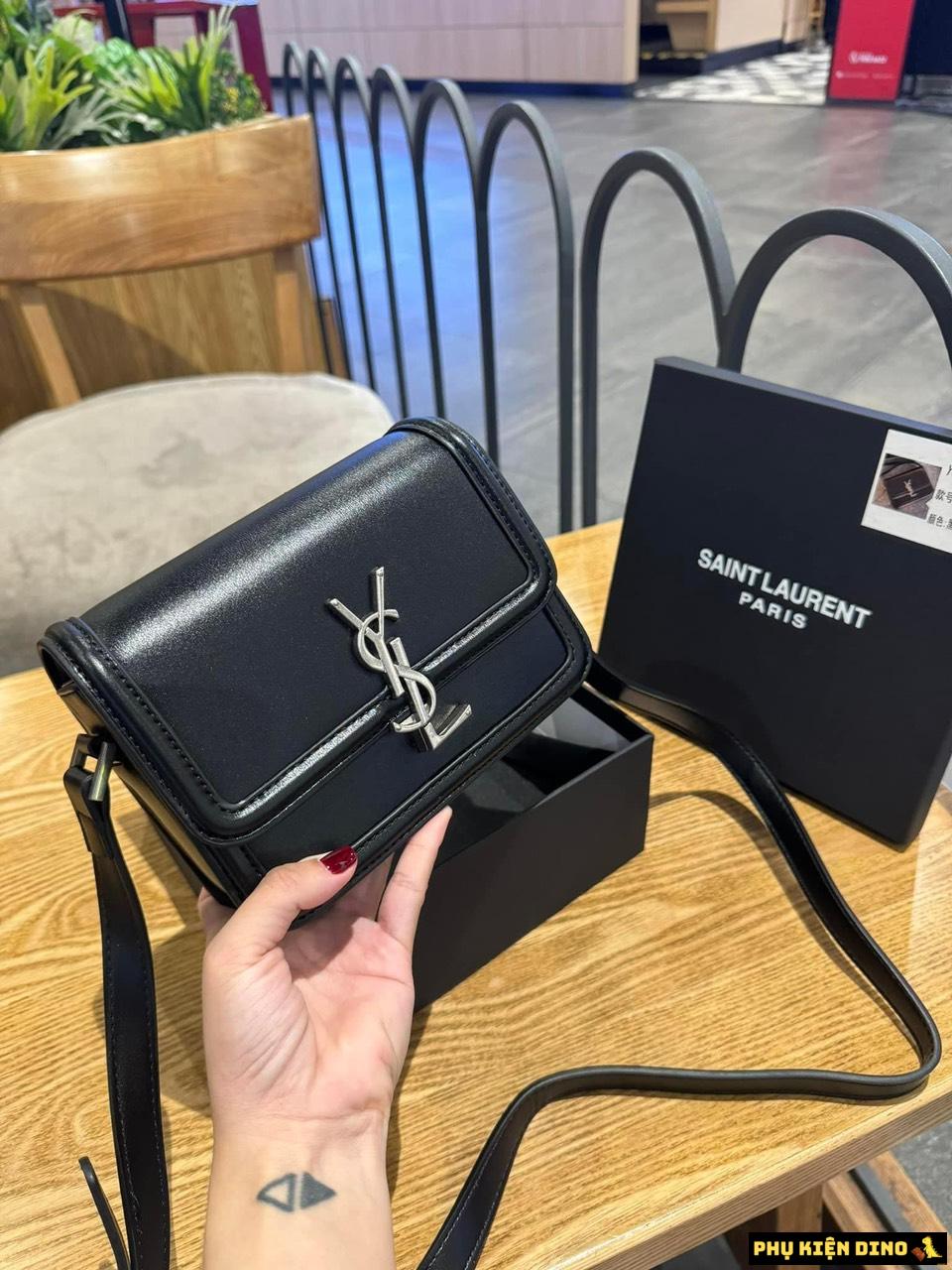 Túi Nữ Saint Laurent YSL Solferino Medium Satchel Black White 8 Túi Nữ Saint Laurent YSL Solferino Medium Satchel Màu Đen