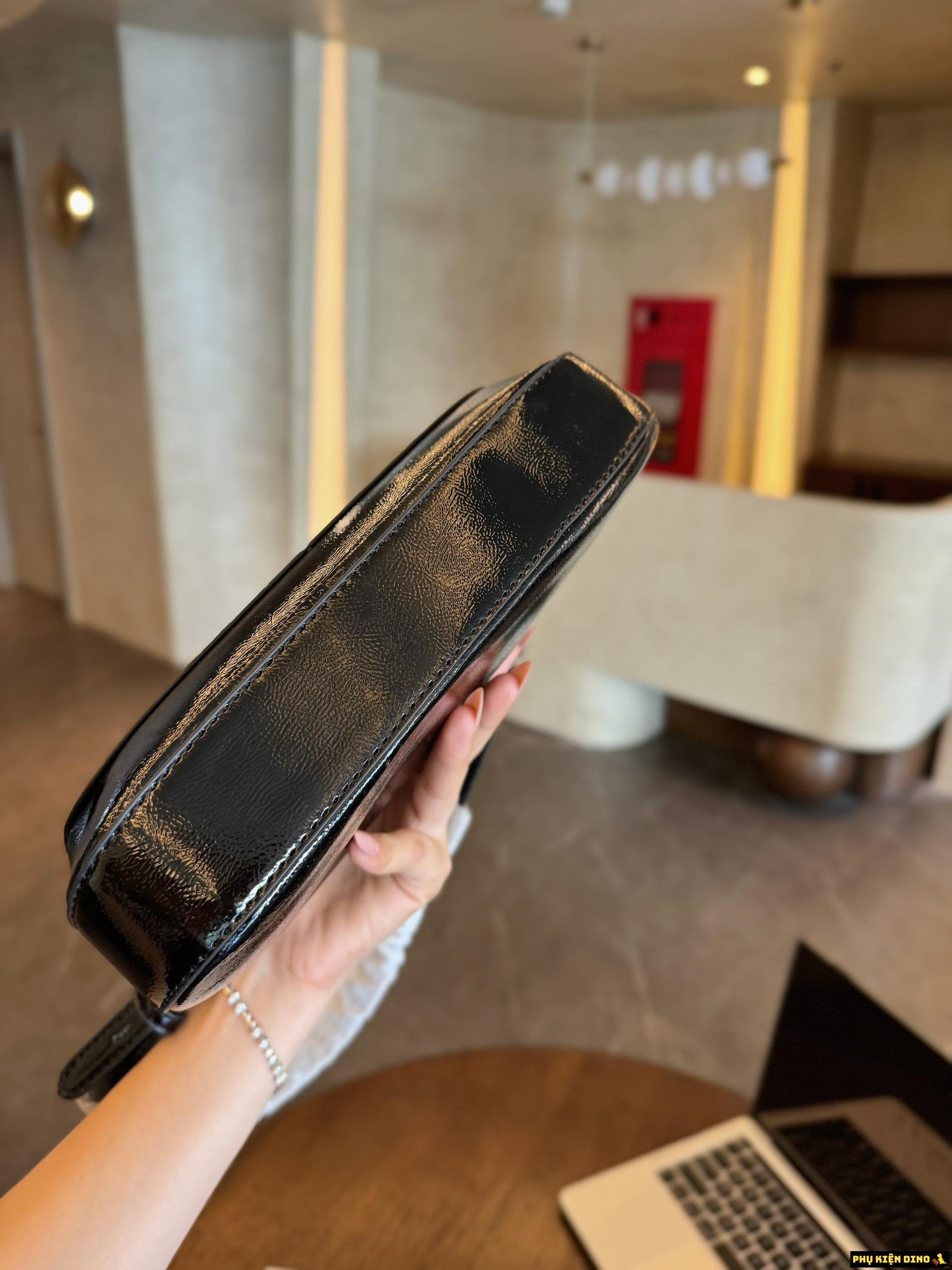 Túi Đeo Vai Prada Cleo Brushed Da Bóng 3 Màu Đen Trắng Đỏ 5 Túi Prada Màu Đen Dáng Bầu