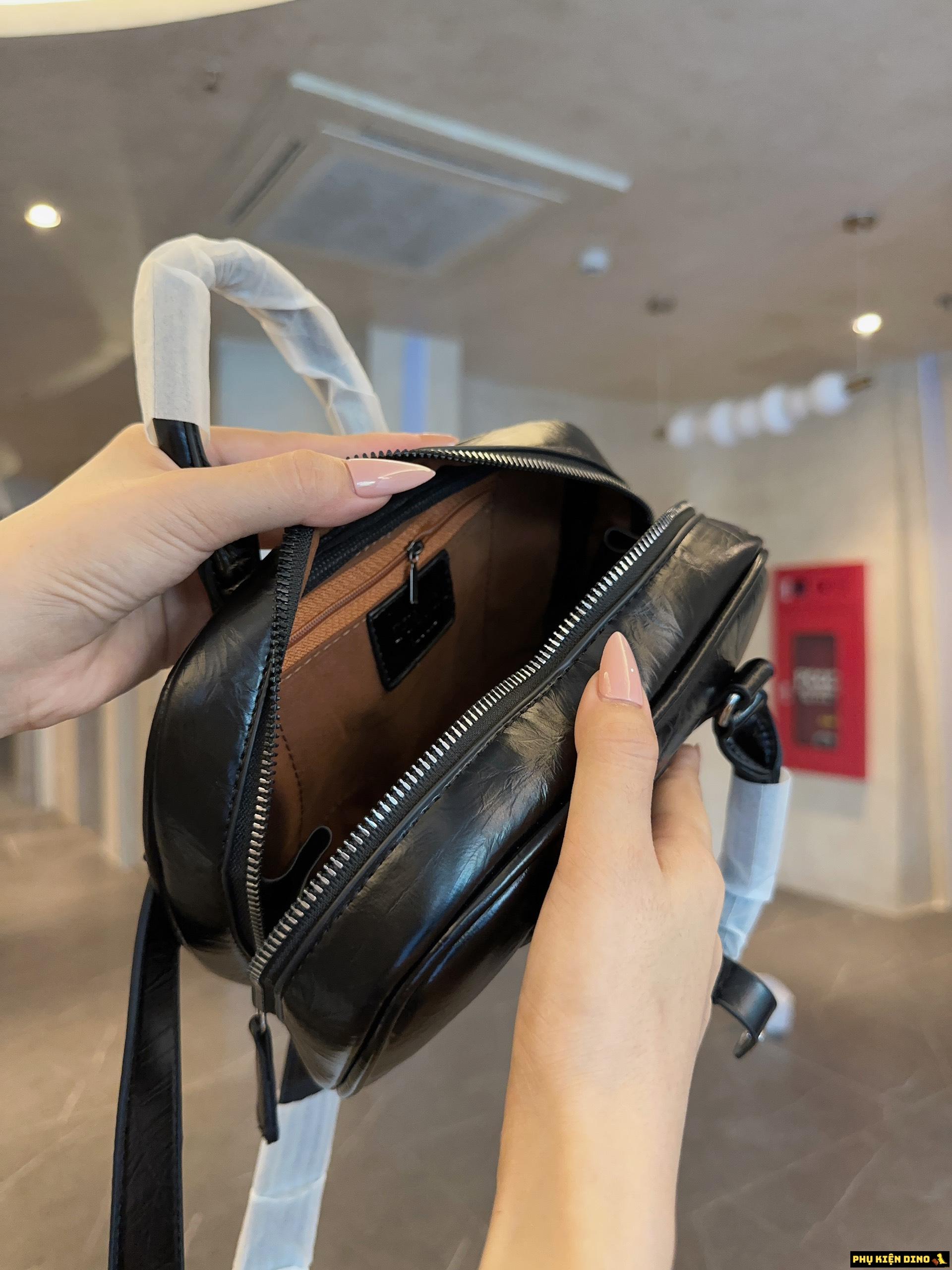 Túi Nữ Prada Small Antique Bag Black Cream White 1BB098 3 Túi Prada Màu Đen