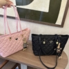 Túi Prada Tote Black Kèm Gấu Vải Dù Đen Hồng 19 Túi Prada Tote Kèm Gấu Vải Dù Đen Hồng