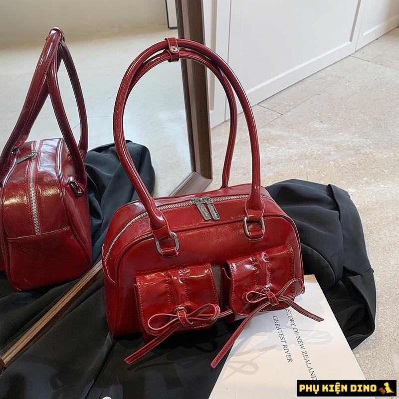 Túi Quảng Châu Cao Cấp 2 Túi Cột Nơ Màu Đỏ 4 Túi Quảng Châu Cao Cấp 2 Túi Cột Nơ Đỏ Rượu