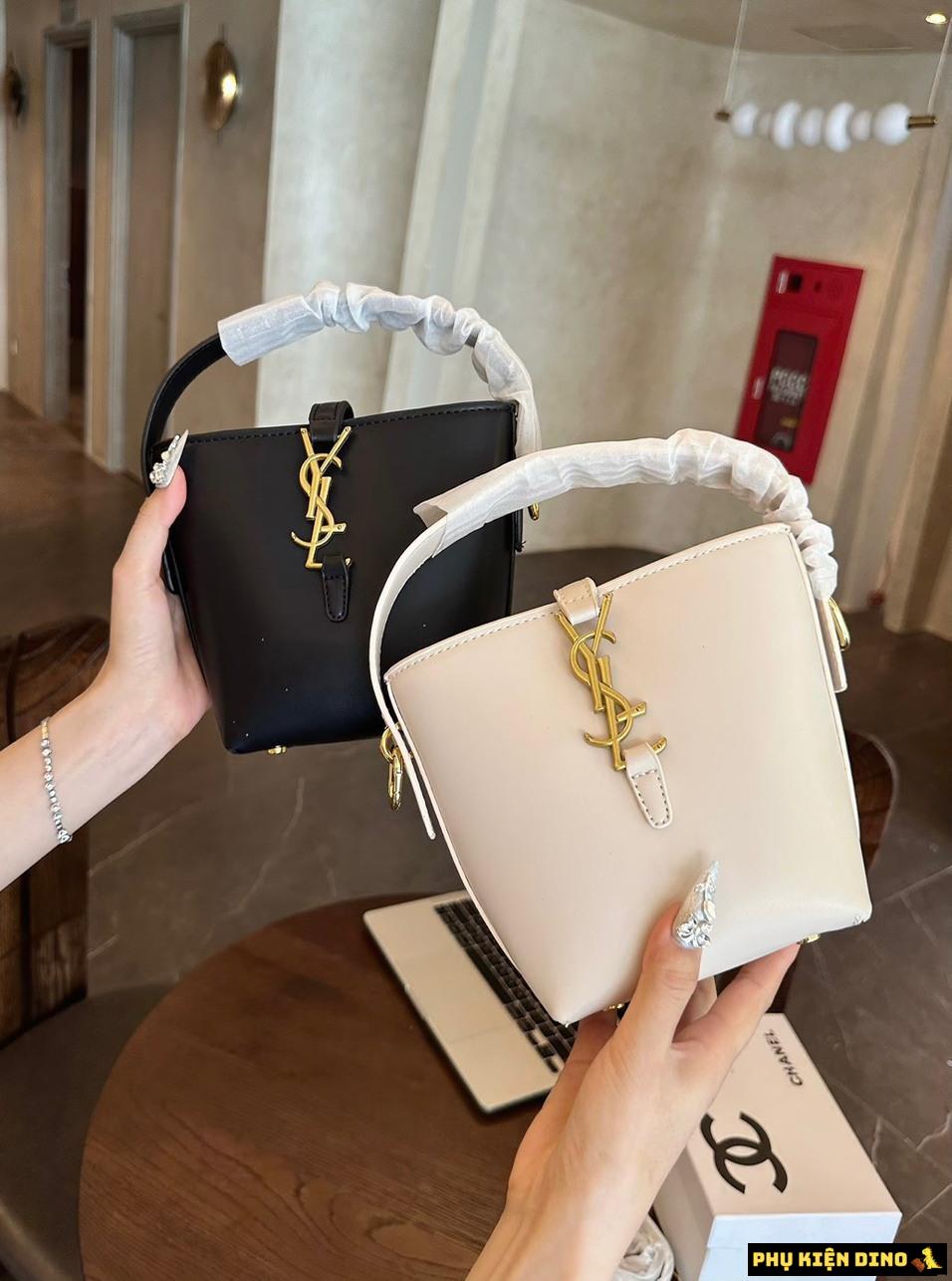 Túi Saint Laurent YSL Le 37 Black White Bucket Mini Size 19 1 Túi Saint Laurent YSL Le 37 Black White Bucket Mini Size 19