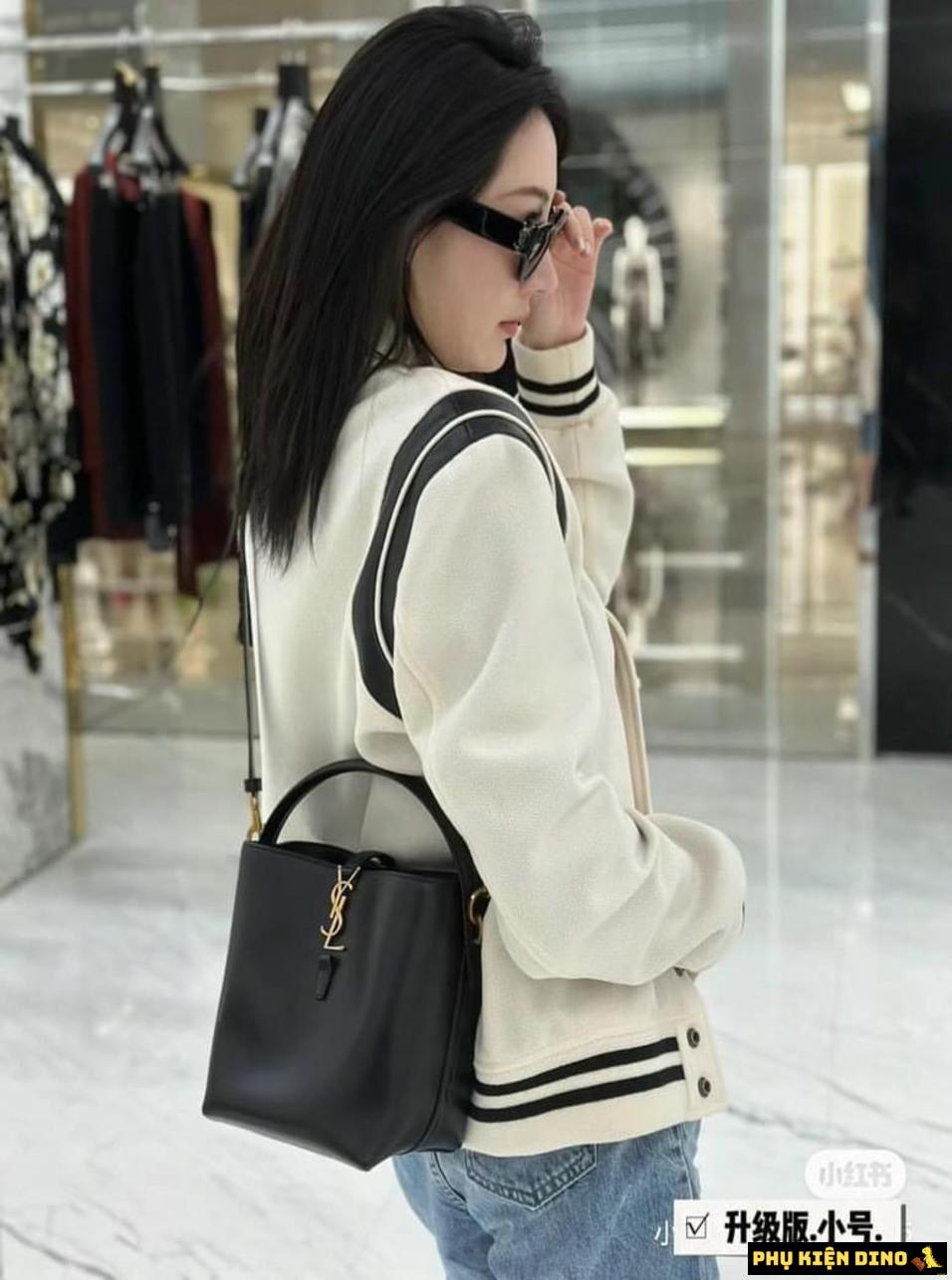 Túi Saint Laurent YSL Le 37 Black White Bucket Mini Size 19 6 Túi Saint Laurent YSL Le 37 màu Đen Nhỏ