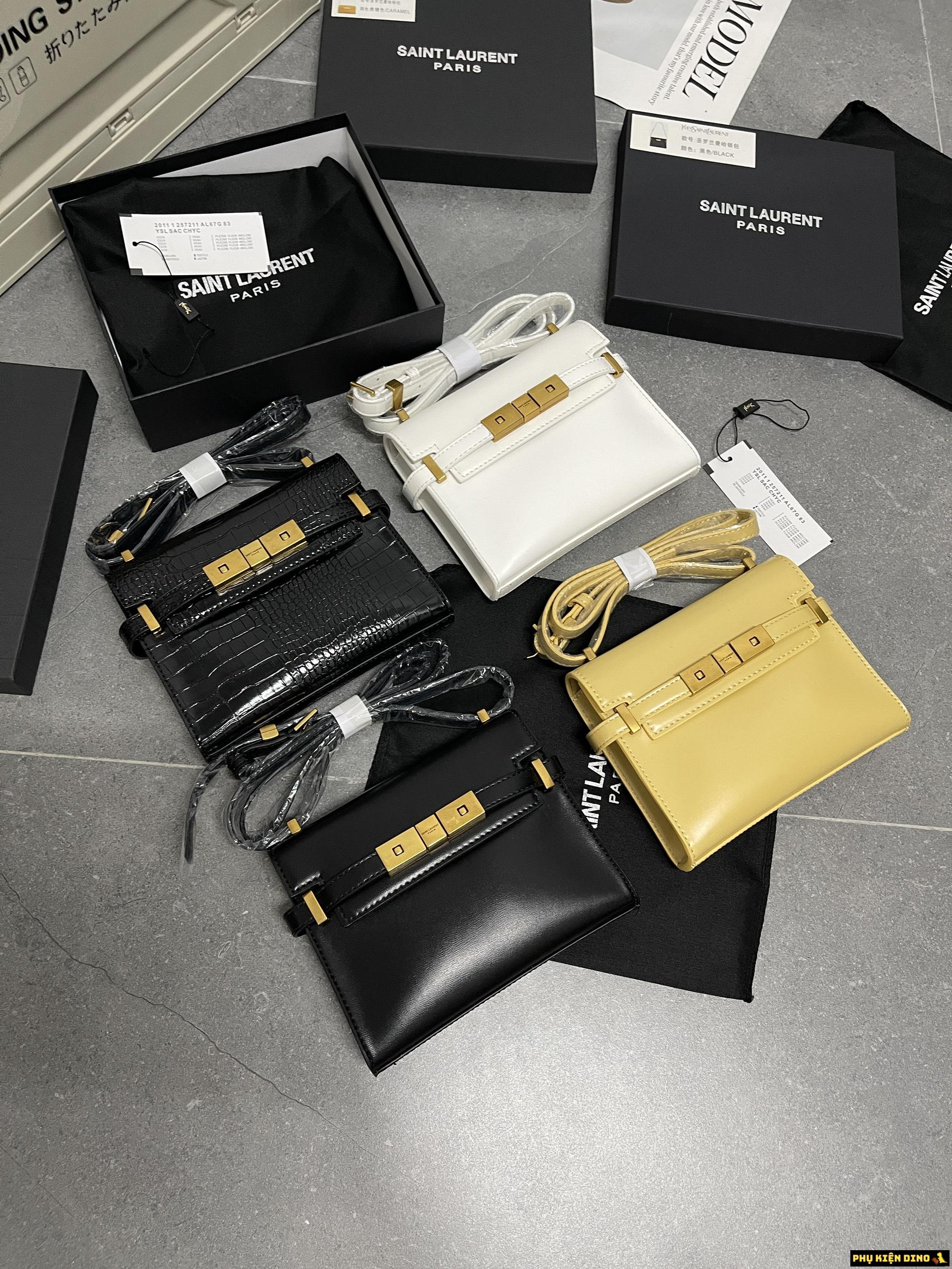 Túi Saint Laurent YSL Manhattan Small Crossbaby Bag Black White Yellow 3 Túi Saint Laurent YSL Manhattan Màu Đen Trắng Vàng Fullbox