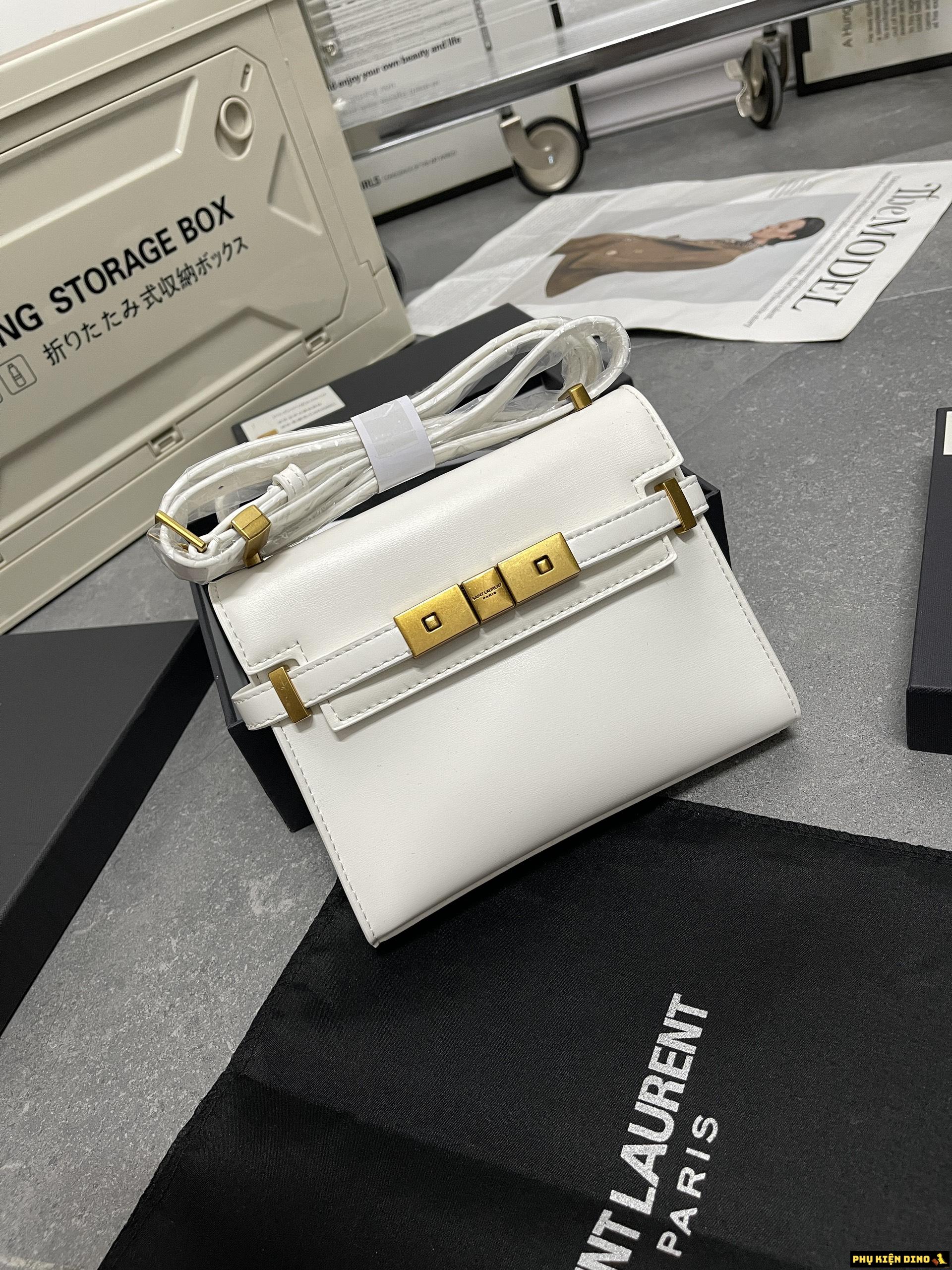 Túi Saint Laurent YSL Manhattan Small Crossbaby Bag Black White Yellow 5 Túi Saint Laurent YSL Manhattan Màu Trắng Fullbox