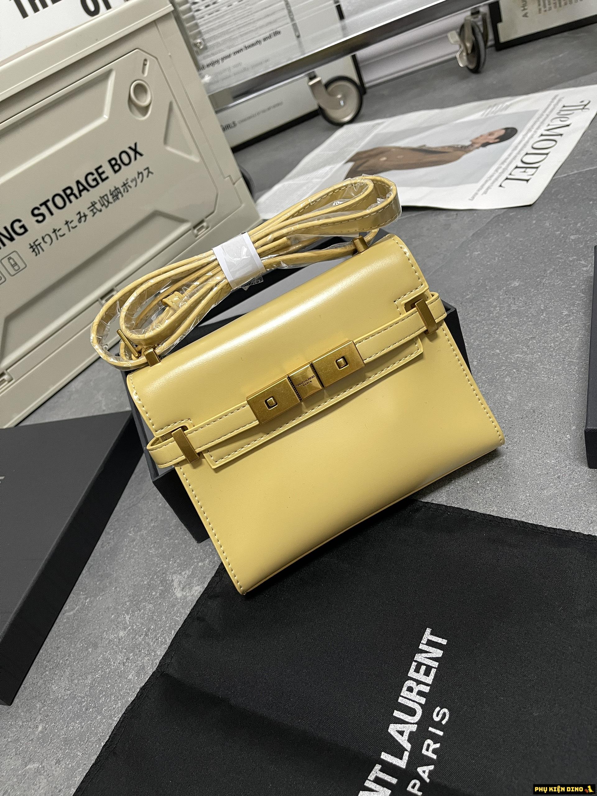 Túi Saint Laurent YSL Manhattan Small Crossbaby Bag Black White Yellow 4 Túi Saint Laurent YSL Manhattan Màu Vàng Fullbox