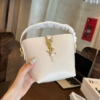 Túi Saint Laurent YSL Le 37 Black White Bucket Mini Size 19 12 Túi Saint Laurent YSL White Bucket Mini Size 19 Màu Trắng