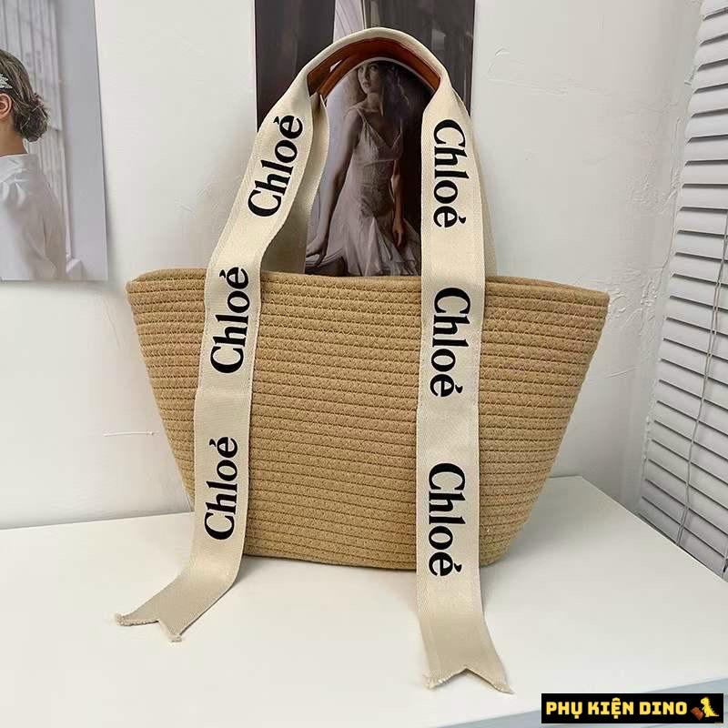 Túi Tote Cói Sợi Dệt Chlóe 3 Màu Đen Trắng Nâu 4 Túi Tote Cói Sợi Dệt Chlóe Màu Nâu