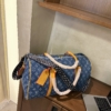 Túi Trống Du Lịch LV Louis Vuitton Size To Xanh Denim 11 Túi Trống Du lịch Louis Vuitton LV Monogram Xanh Trắng